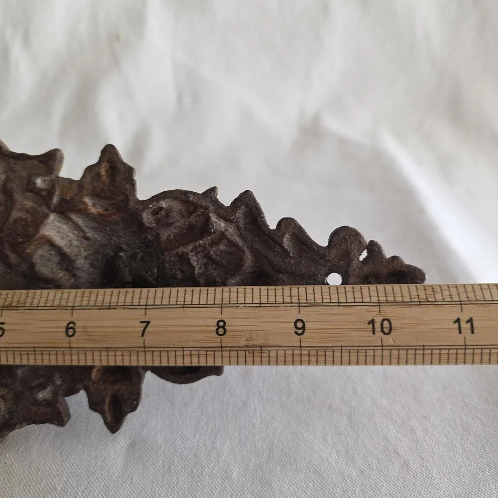 Antique Baroque Victorian Cherub Angel Wall Mount Coat Hook Ornate. Cast Iron.
